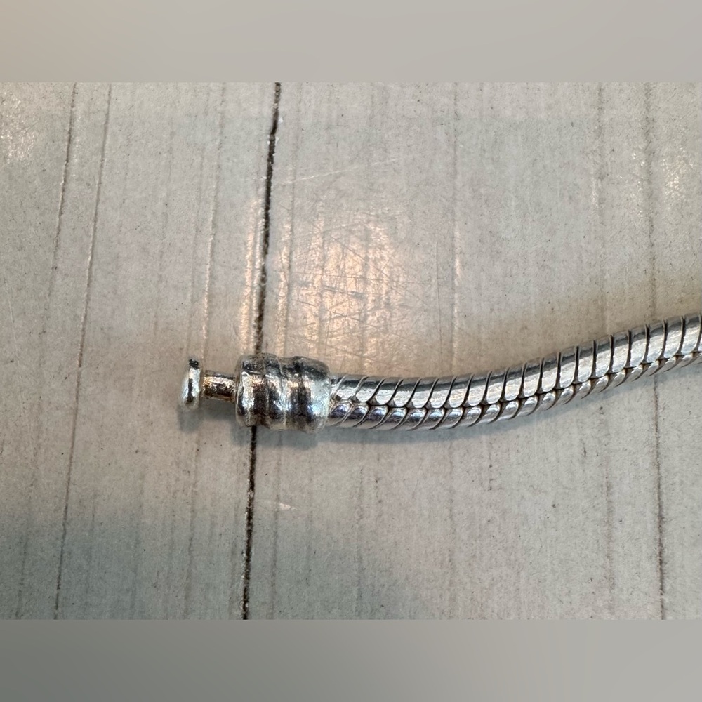 Biagi/Pandora 925 Sterling Silver Snake Bracelet with Vintage Charms - Picture 4 of 15